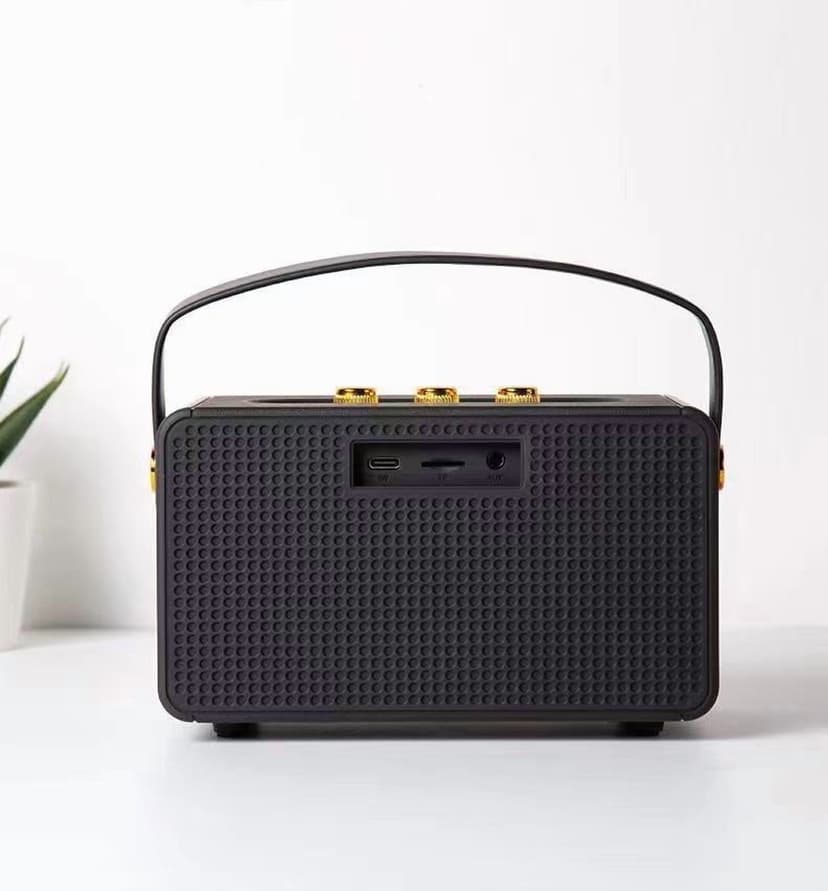 Bamboohart Bluetooth Speaker with HD Sound Portable Wireless for Home/Party/Outdoor Birthday Gift (Black)