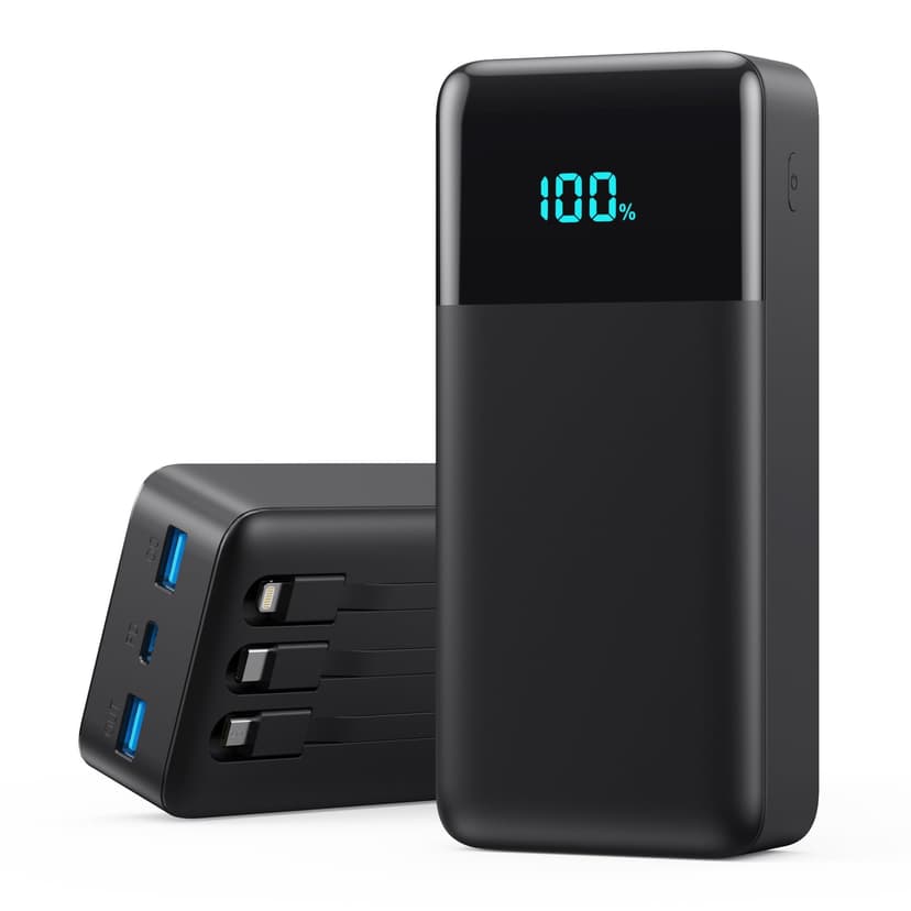 Portable Charger 50800mAh Power Bank with 3 Built-in Cable,25W PD USB C Power Bank Fast Phone Charging,QC4.0 Travel Outdoor Essential Portable Phone