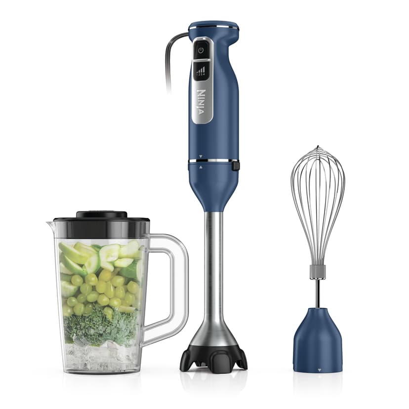 Ninja Immersion Blender and Whisk, Hand Stick Blender, 4 Speeds, with SplatterShield and PanProtect, 4-Cup Blending Vessel, Dishwasher Safe, 5-ft Cord