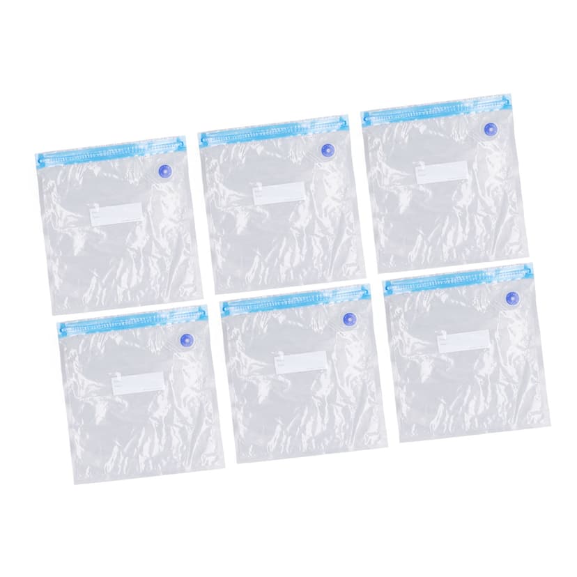 YUMILI Lot de 6 Sacs de Rangement sous Vide, Gain de Place, Bonne étanchéité, Sacs sous Vide réutilisables Transparents pour vêtements Alimentaires(B:26 * 28cm)