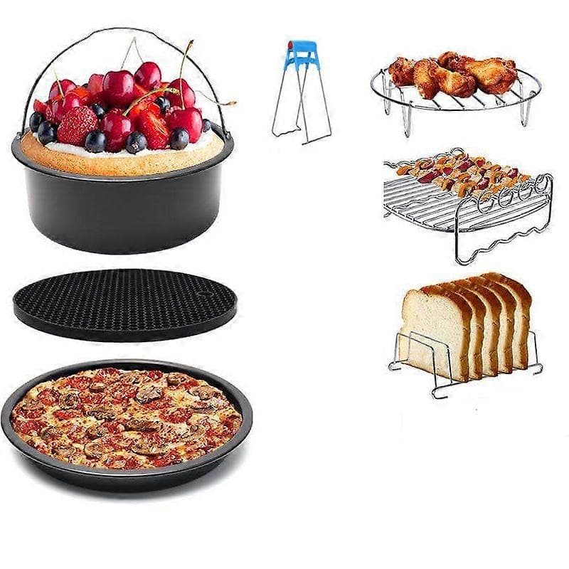 8" Universal Hot Air Fryer Fryer Accessories for All Standard Air Fryers Xxl 4.2-6.8 Liters - 11 Pieces