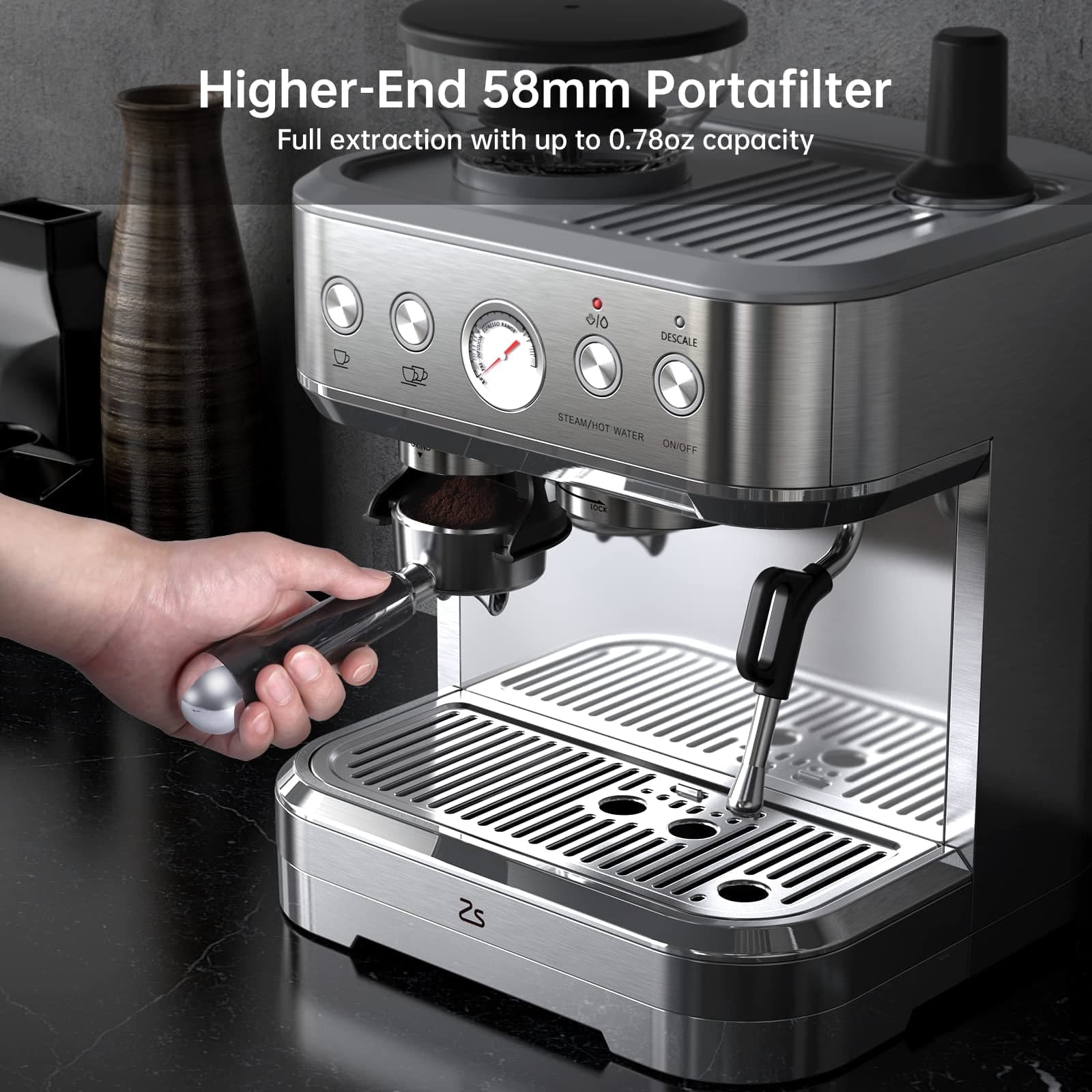 GloryStar Silver Plating Bean Grinding Espresso Machine Stainless Steel Machine, Bean To Cup Coffee Machine With Milk Coffee Maker, Coffee Machines, Espresso Machine