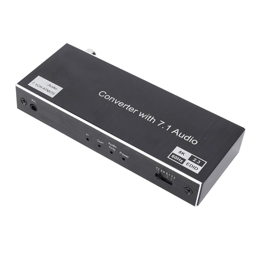 8K HD Multimedia Interface Splitter, 1 in 2 Out, 8K 60Hz, 4K 120Hz, for DTS HD, for TrueHD, for AC3, for 3D, 40Gbps HD Multimedia Interface Splitter for HDTV STB DVD Projector