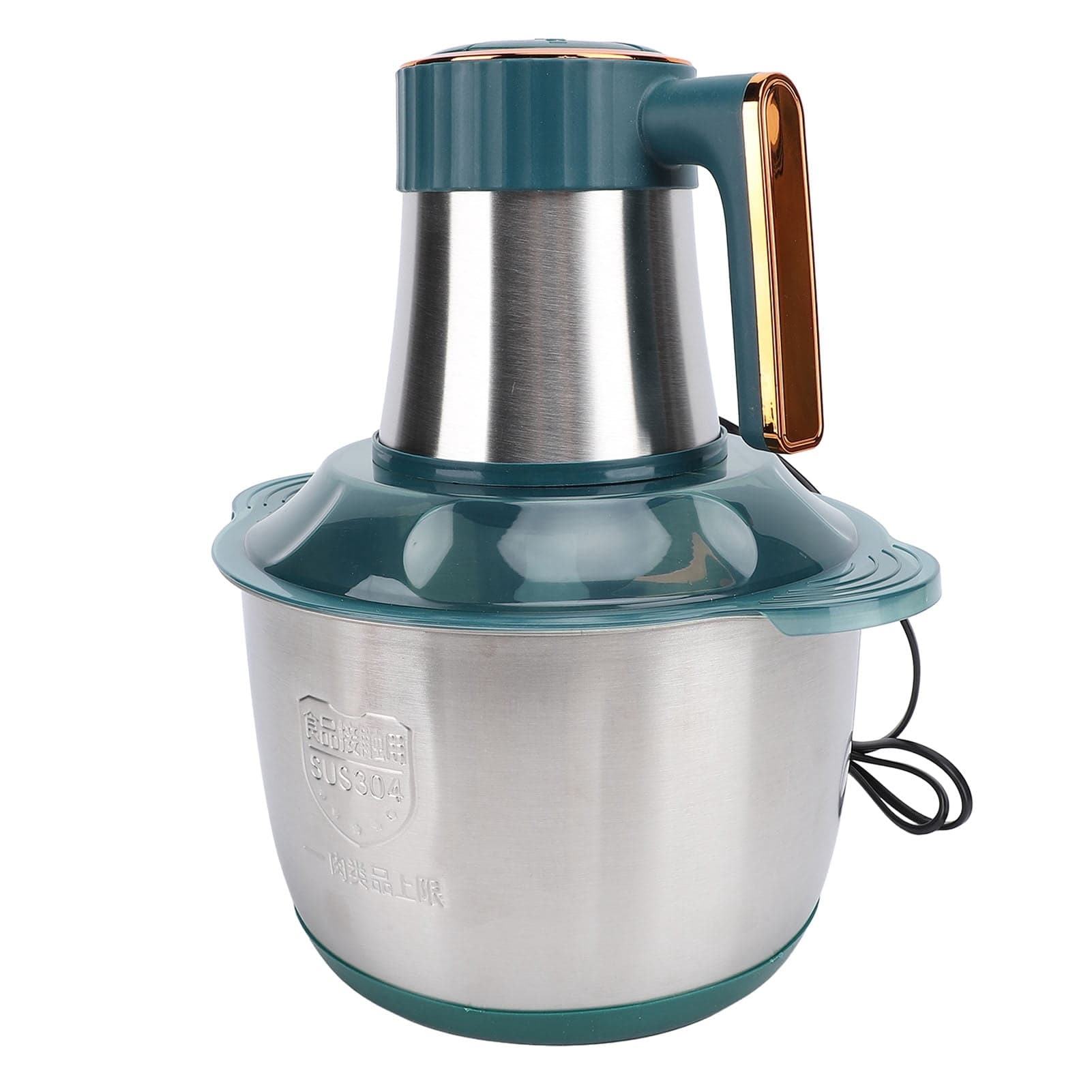 Multifunctional Meat Grinder, Stainless Steel Food Processor with 5L Capacity Powerful Motor for Vegetables Green with Button Control