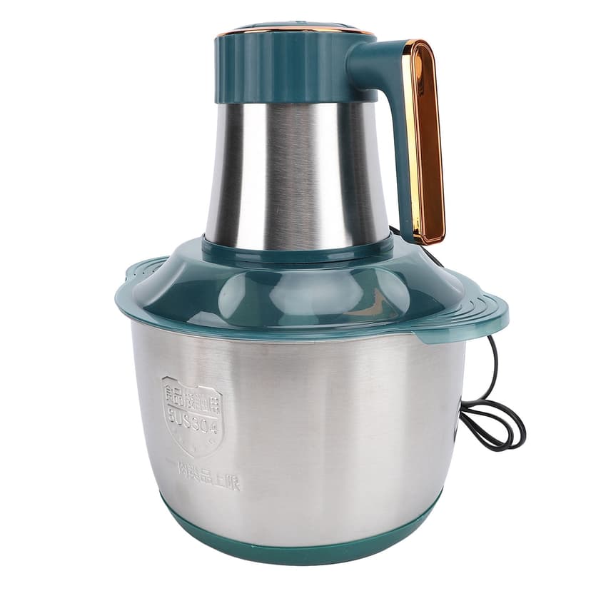 Multifunctional Meat Grinder, Stainless Steel Food Processor with 5L Capacity Powerful Motor for Vegetables Green with Button Control