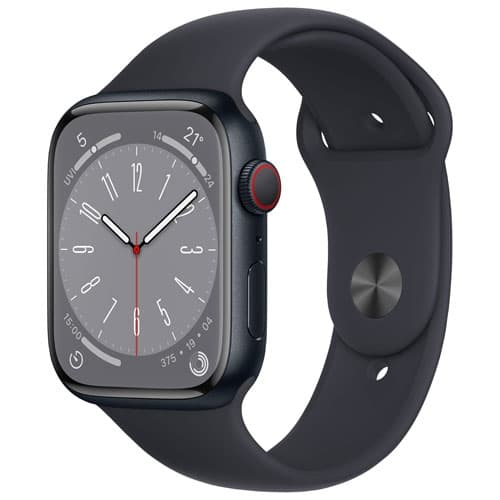 Refurbished (Good) - Apple Watch Series 8 (GPS + Cellular) 45mm Midnight Aluminum Case with Midnight Sport Band - Medium/Large