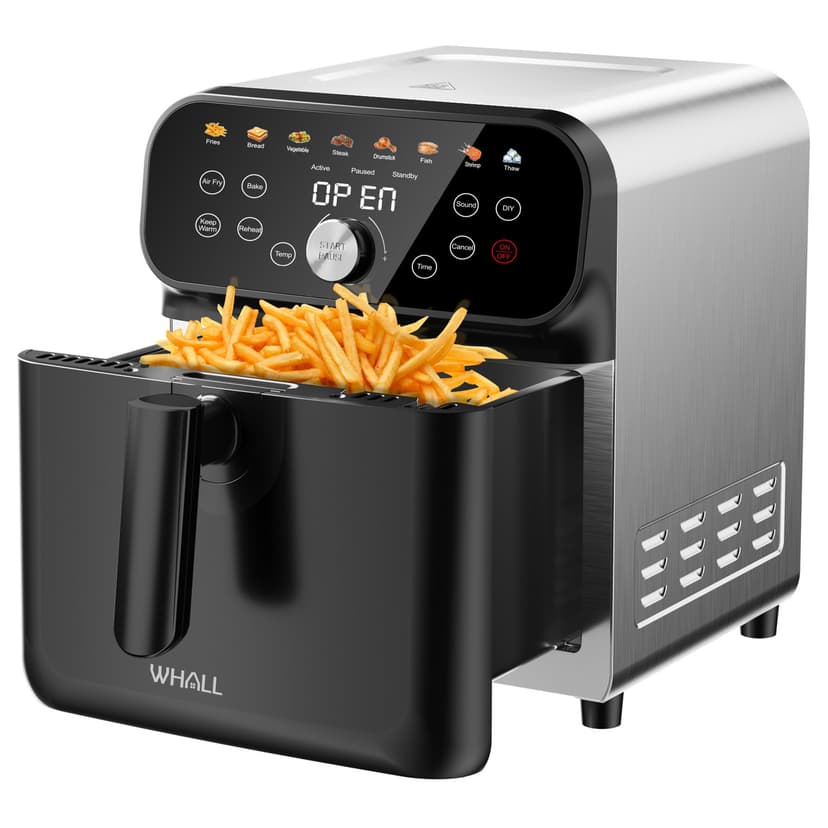 WHALL 6QT Air Fryer, 8 Preset Menus & 360° Rapid Air Circulation for Healthy Oil-Less Cooking