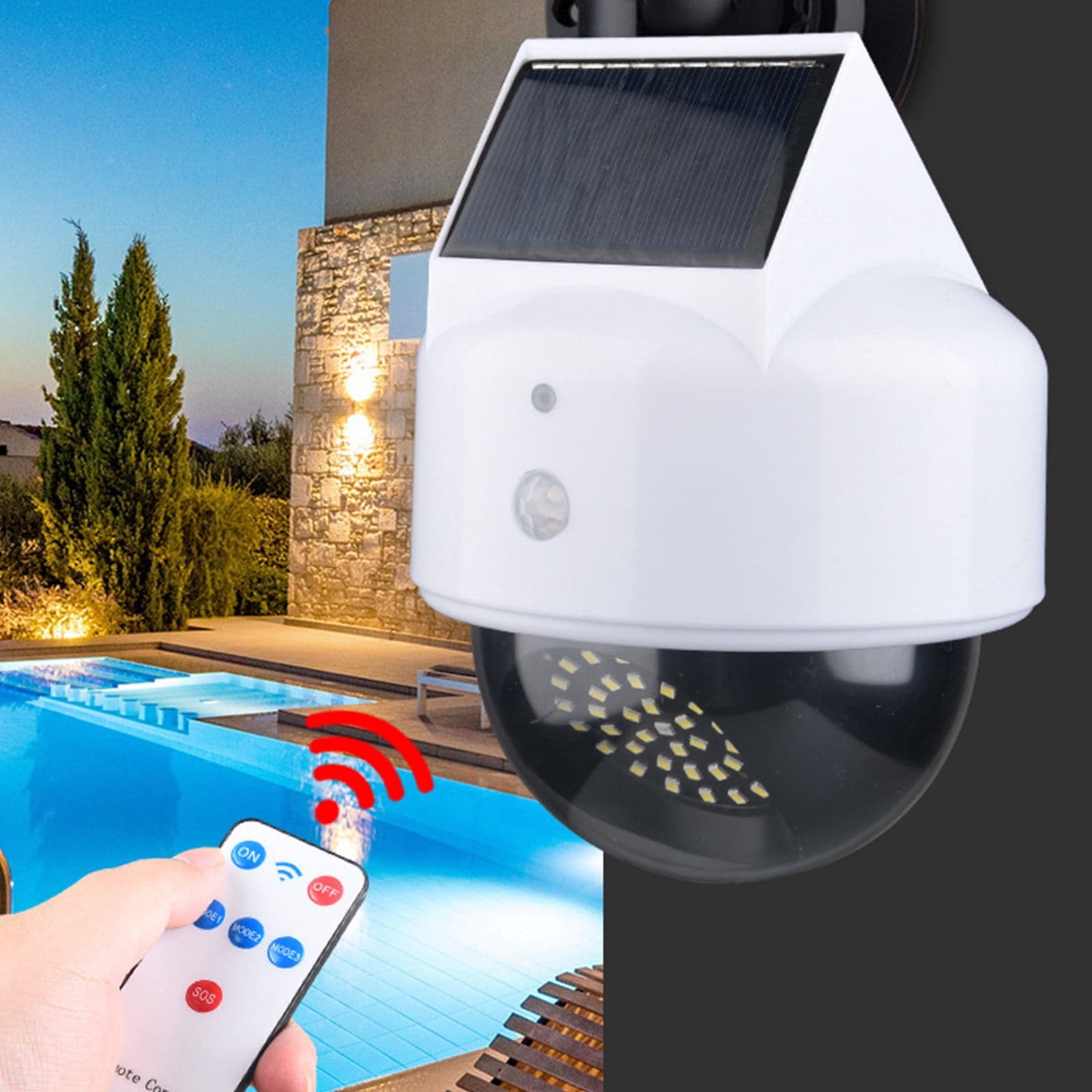 Outdoor Wall Lights Led,Solar Wall Lights Outdoor Waterproof,Solar Wall Lights Decorative,Solar Powered Human Sensor Security Fake Dummy Camera with Flashing Led Outdoor Use for Garden & Business