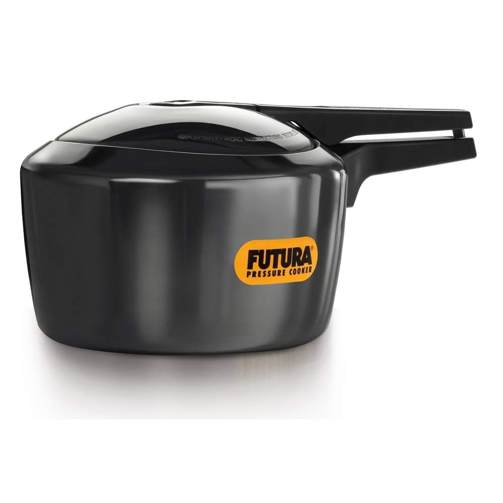Futura Black Aluminium Pressure Cooker 3 Liters | Hard Anodised Inner Lid Pressure Cooker, Pan Cooker (FP30) - For 3 Or 4 Persons