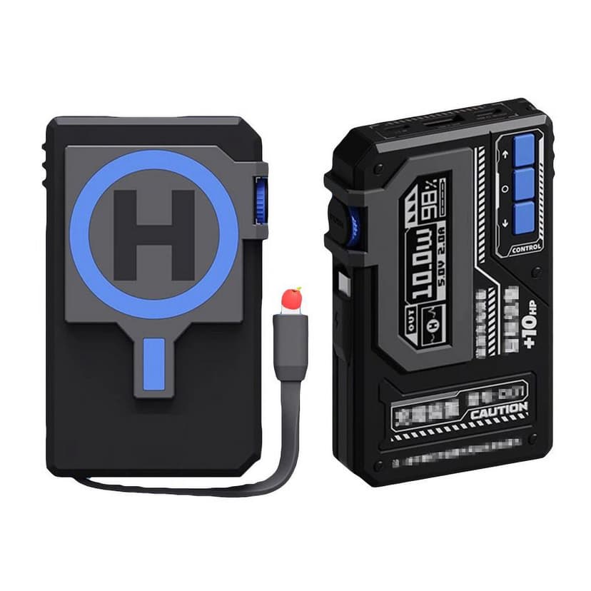 Magnetic Wireless Power Bank 10000mAh Battery Pack 20W Magnetic Fast Charge Portable Charger Black Lighting Line
