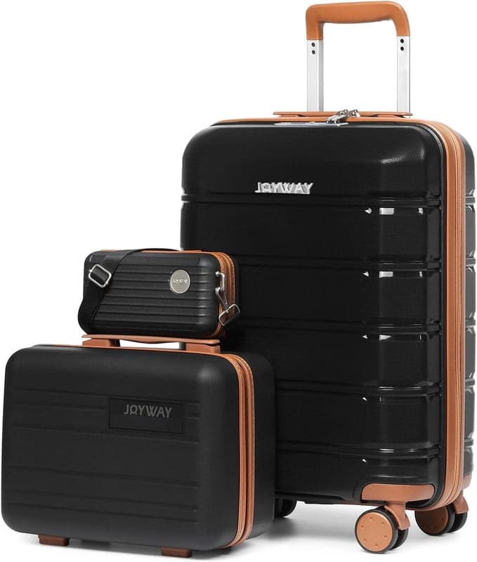 Joyway 3-Piece Carry-on Suitcase Set 20-inch Hard-Shell Suitcase with Spinner Wheels and TSA Lock Unisex Lightweight Travel Suitcase