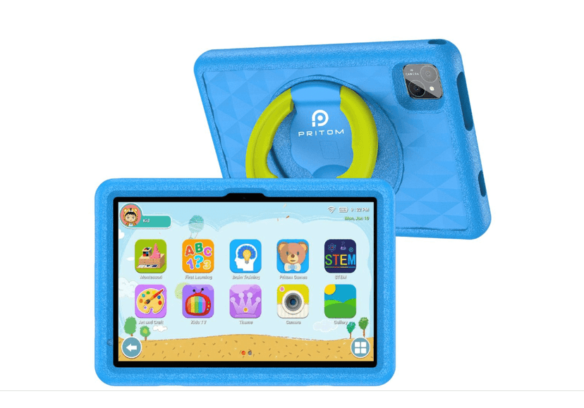 Pritom L10 Kids Edition 10.1 inch Tablet/ Android 14/ 128GB/ 4GB RAM/ Wi-Fi/ Dual Camera/ Protective Case/ Blue