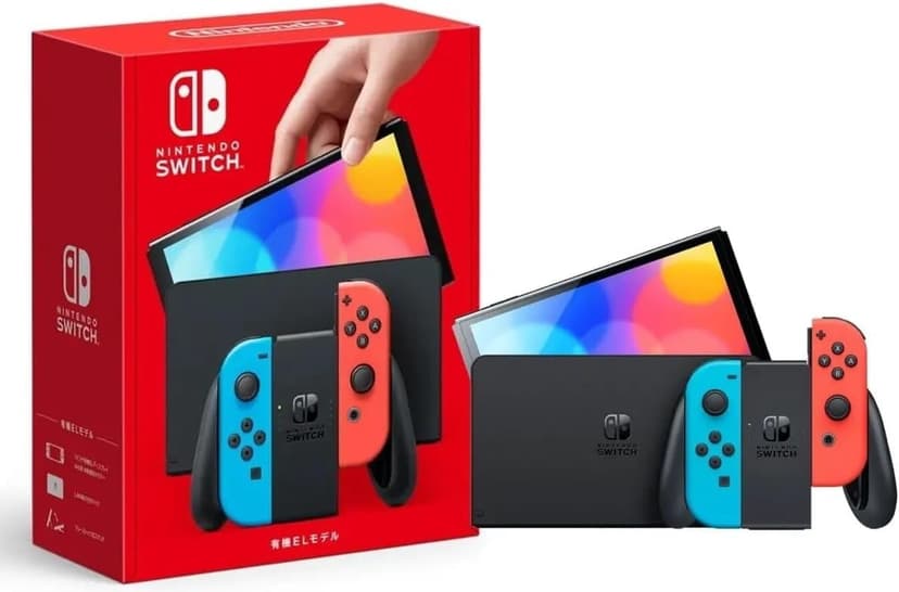 Refurbished (Good)Nintendo Switch Console with Neon Blue and Red Joy-Con - OLED Model (JP Spec)