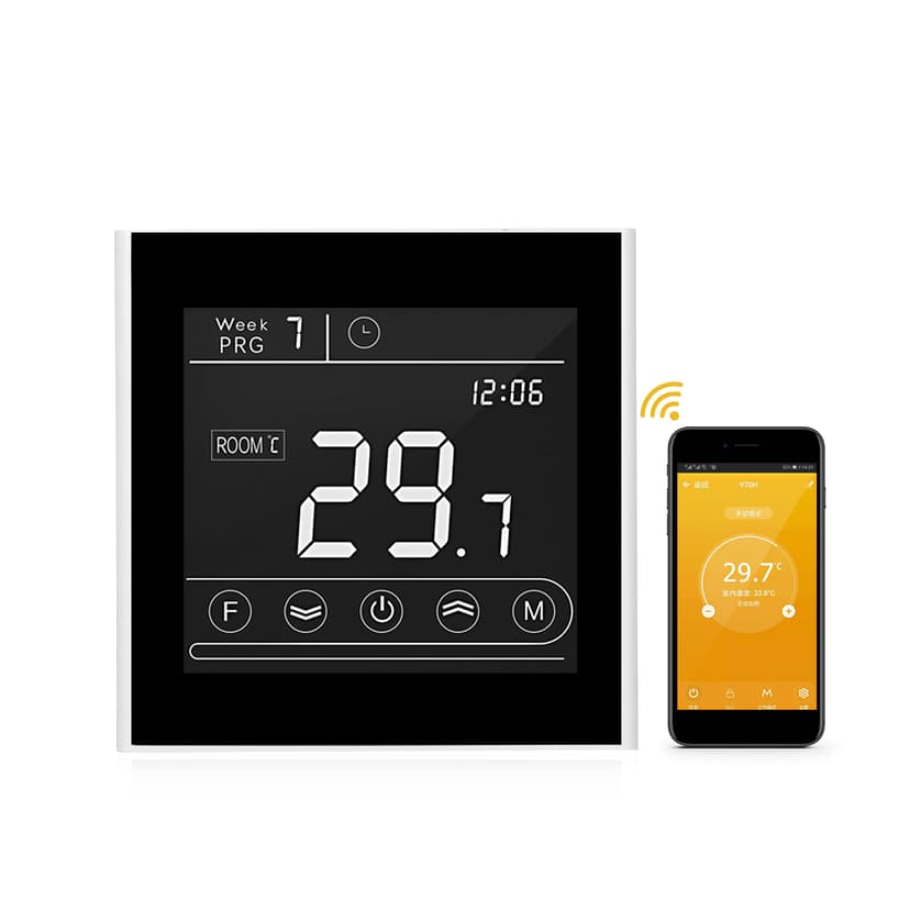 Smart Wifi Thermostat Programmable Electric Heating Thermostat Temperature Controller LED Display Touch Screen Backlight Remote Control Antifreeze Function Replaces Tmall Genie/Amazon Echo