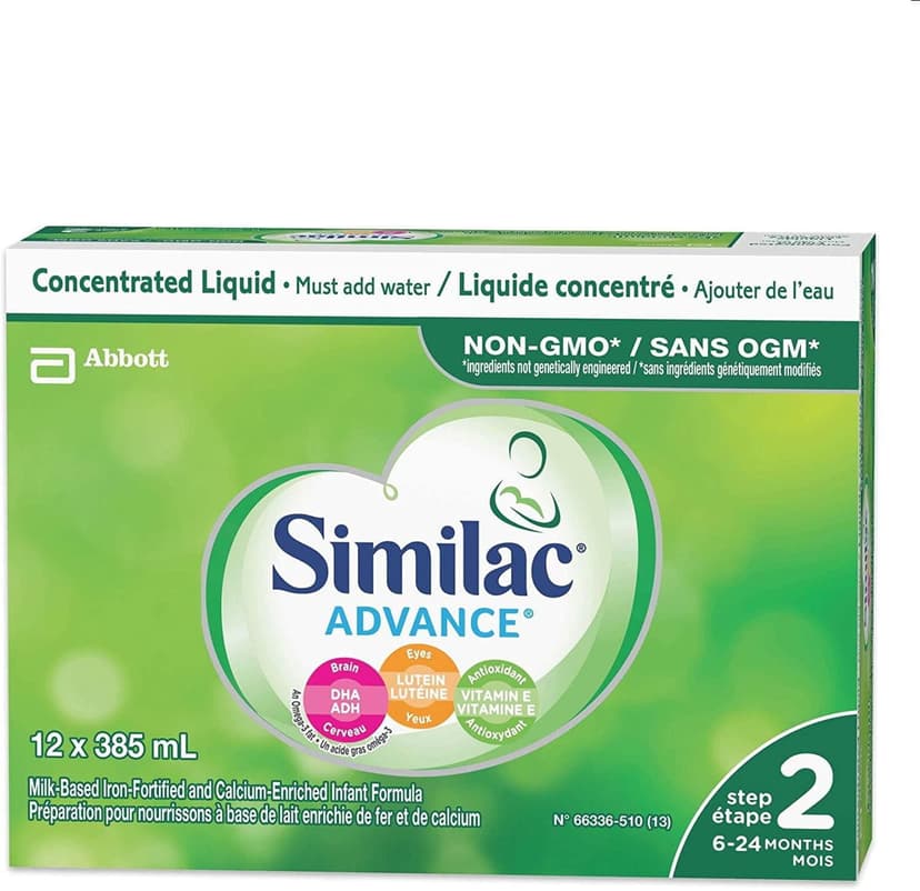 Similac Advance Step 2 Non-GMO Baby Formula, Infant Formula, 6-24 Months, 12x385mL Concentrated Liquid Cans