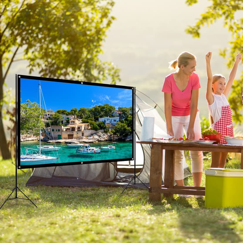 Projector Screen HD Foldable Polyester Fiber for Home Outdoor and Indoor Movies