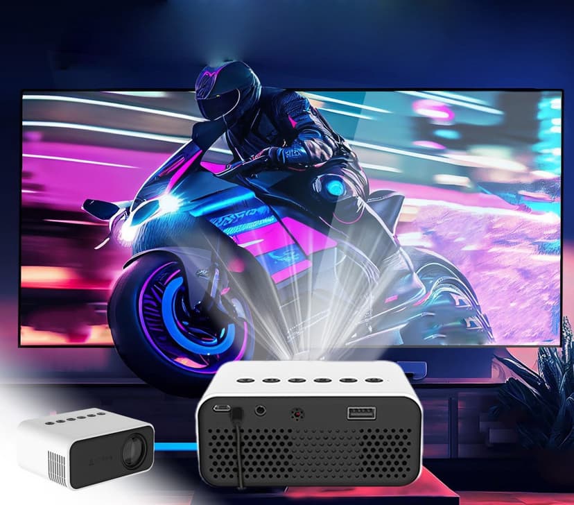 Dvkptbk Mini Projector Mini Portable Automatic HD Projector Portable Outdoor/Indoor Movie Projector