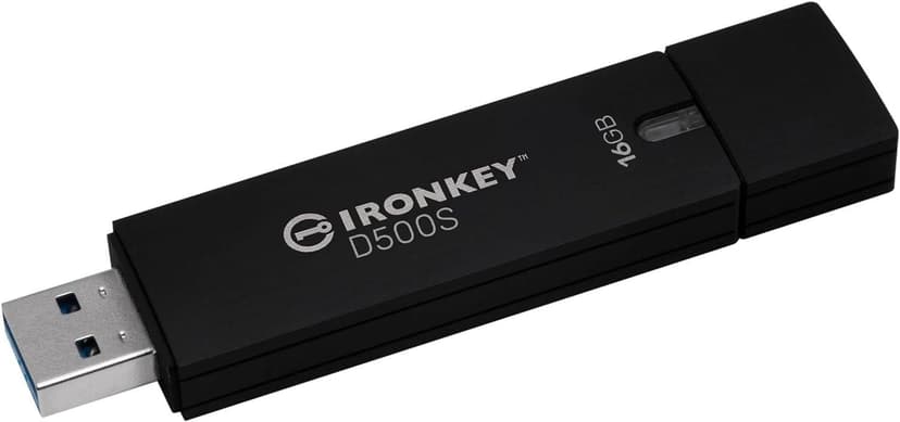 Kingston Ironkey D500S 16GB Encrypted Flash Drive | Dual Hidden Partition | FIPS 140-3 Level 3 | XTS-AES 256-bit | BadUSB and Brute Force Protection | Multi-Pin Option | IKD500S/16GB