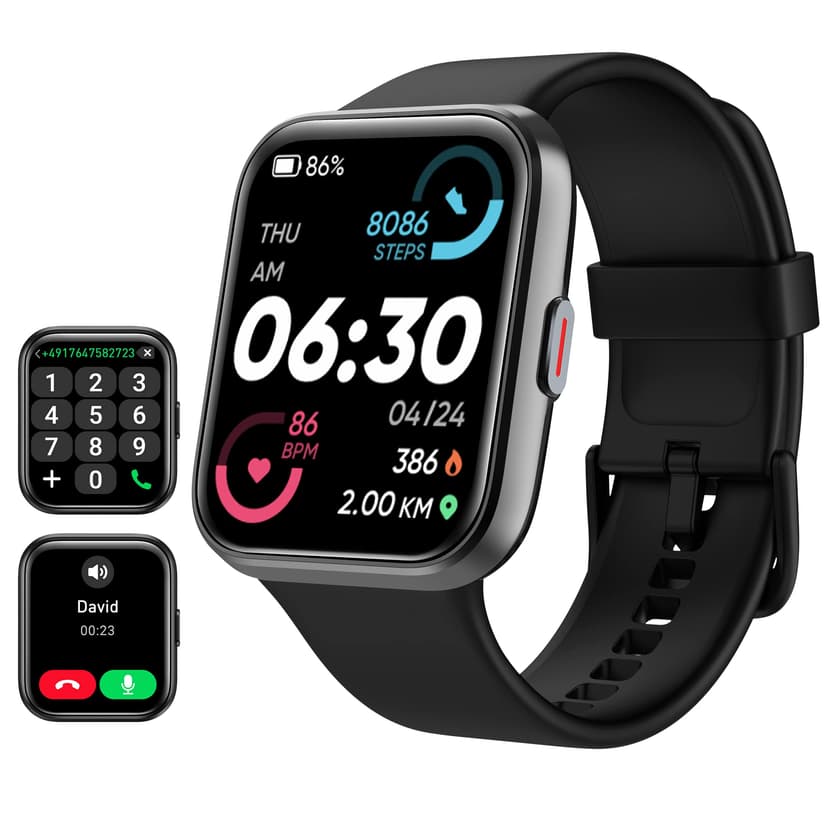 Tensky Smart Watch for Men/Women Android & iPhone, Alexa Built-in, 1.8" Touch Screen Fitness Tracker with Answer/Make Calls, 3ATM