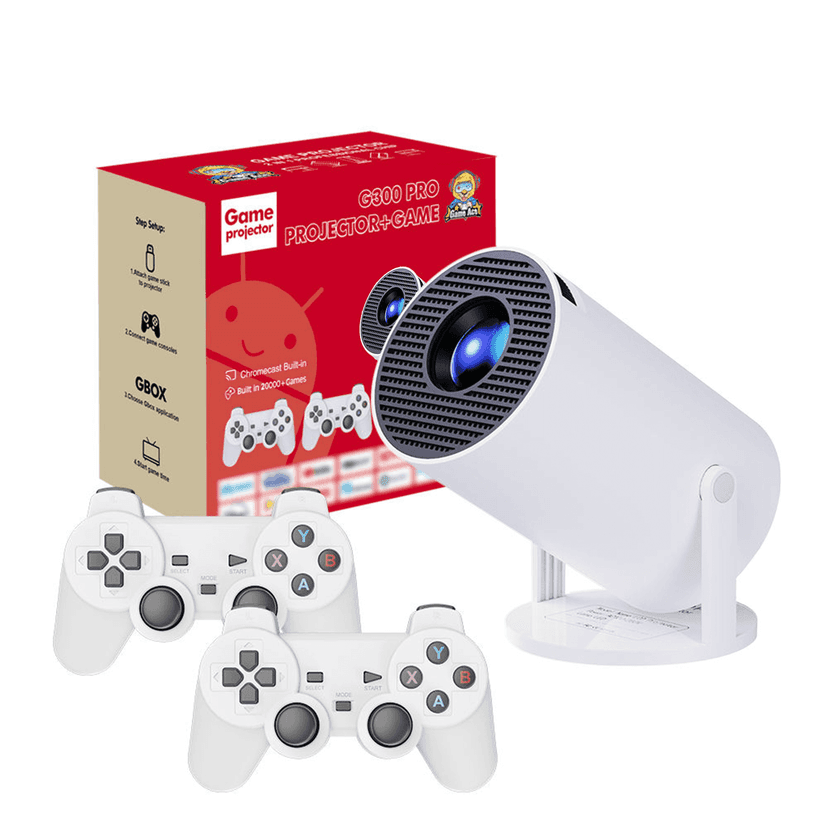 NexPlay Mini Projector Comes with over20,000 Retro Games,Native 720p Resolution,Mini Portable Projector with 2 Remote Controls;It Supports PS1/PS2