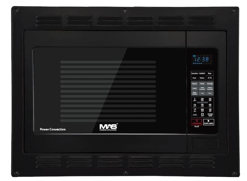 Contoure Microwave Oven RV-188BK-CON MAS; 1.1 Cubic Foot Capacity; 1000 Watts Cooking Power/1500 Watts Input Power; Blue LED Display And One Touch Preset; Convection Oven; Smart Air Fryer; Black