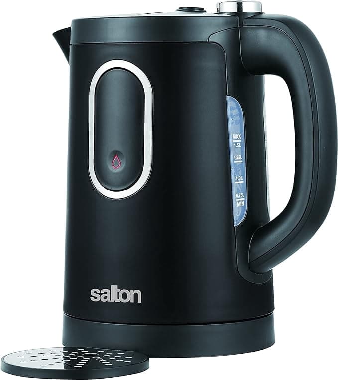 Salton Dual Flow Electric Hot Water Kettle & Hot Water Dispenser, Hot Water on Demand in 95 seconds, (JK2079), Black, 1.5 Litre