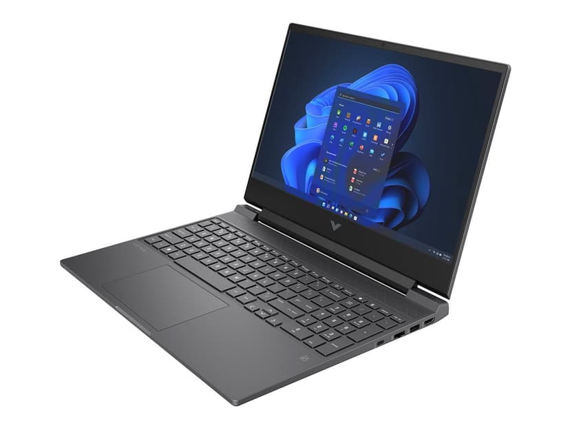 Victus by HP Laptop 15-fa1300nr - Intel Core i5 - 12450H / up to 4.4 GHz - Win 11 Home - GeForce RTX 4050 - 8 GB RAM - 512 GB SSD NVMe - 15.6" IPS 1920 x 1080 (Full HD) @ 144 Hz - Gigabit Ethernet - Wi-Fi 6, Bluetooth - mica silver, black chrome (logo) - kbd: US