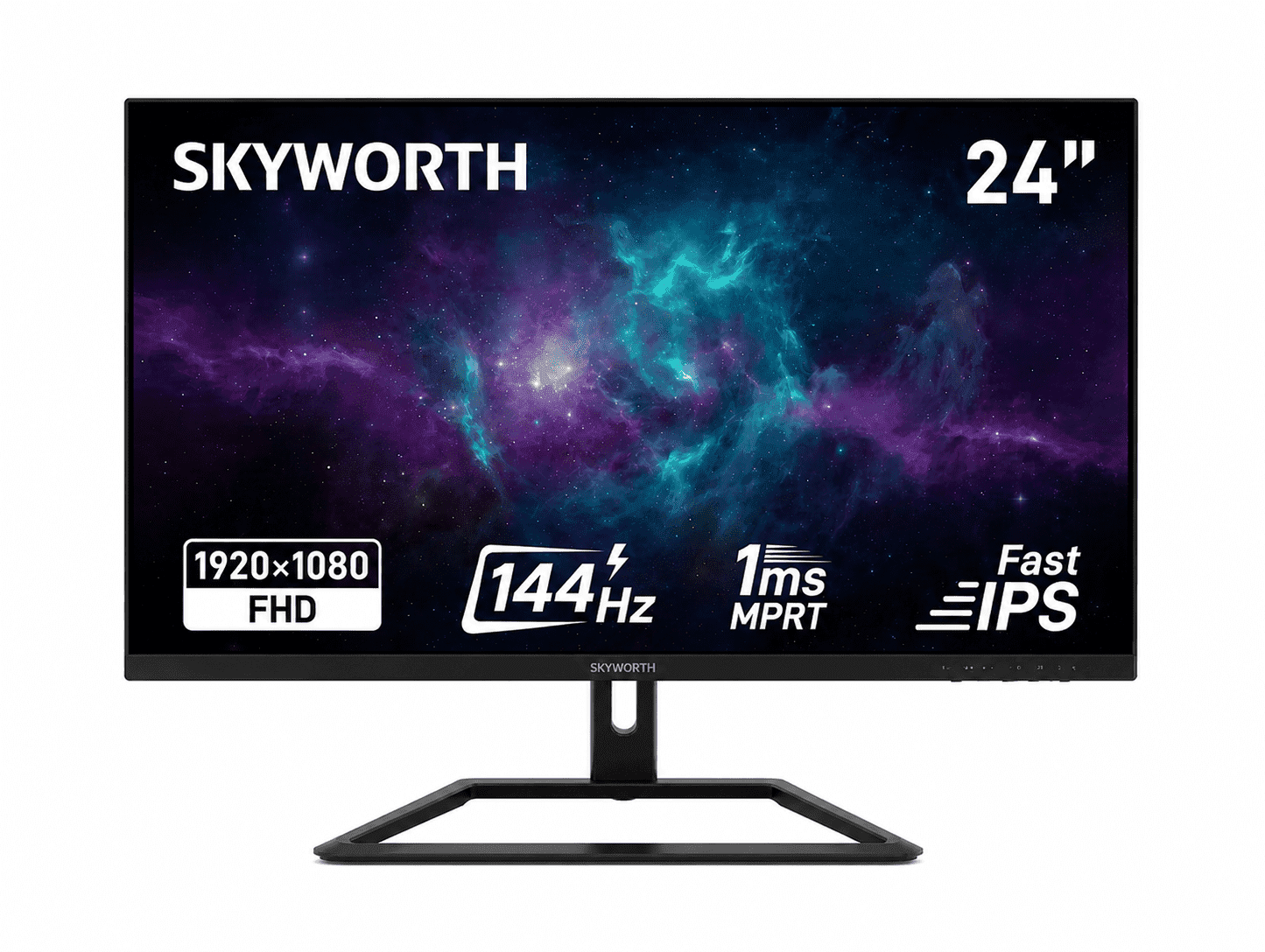 Skyworth 24G1H 23.8" FHD Fast IPS Gaming Monitor, 144Hz, FreeSync, Dual HDMI, DisplayPort 1.2, VESA 100x100
