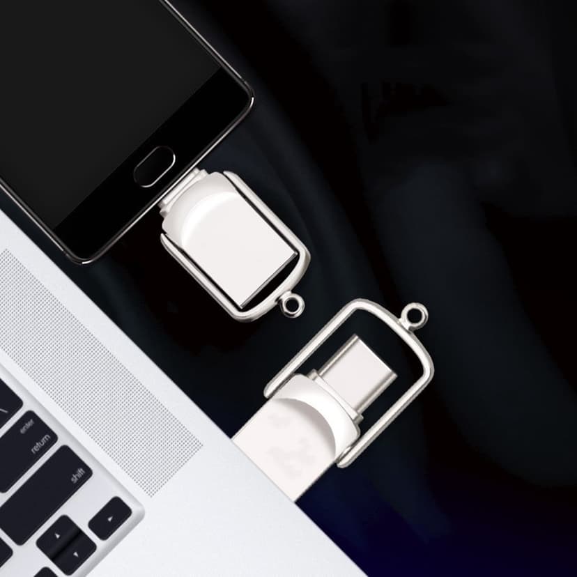 EDHITNR Type C USB Flash Drive 32GB Metal Thumb Drive, USB 2.0 Memory Stick for Smartphone Computer, Dual Interface Portable Data Storage