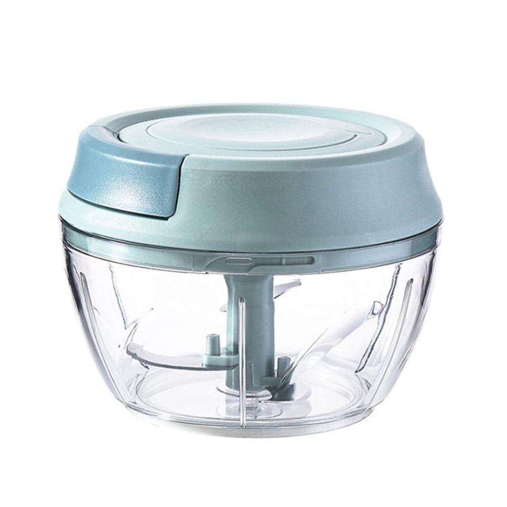 Manual Food Processor Mini Pull String for Veggies Ginger Fruits Nuts Herbs etc Blue Medium