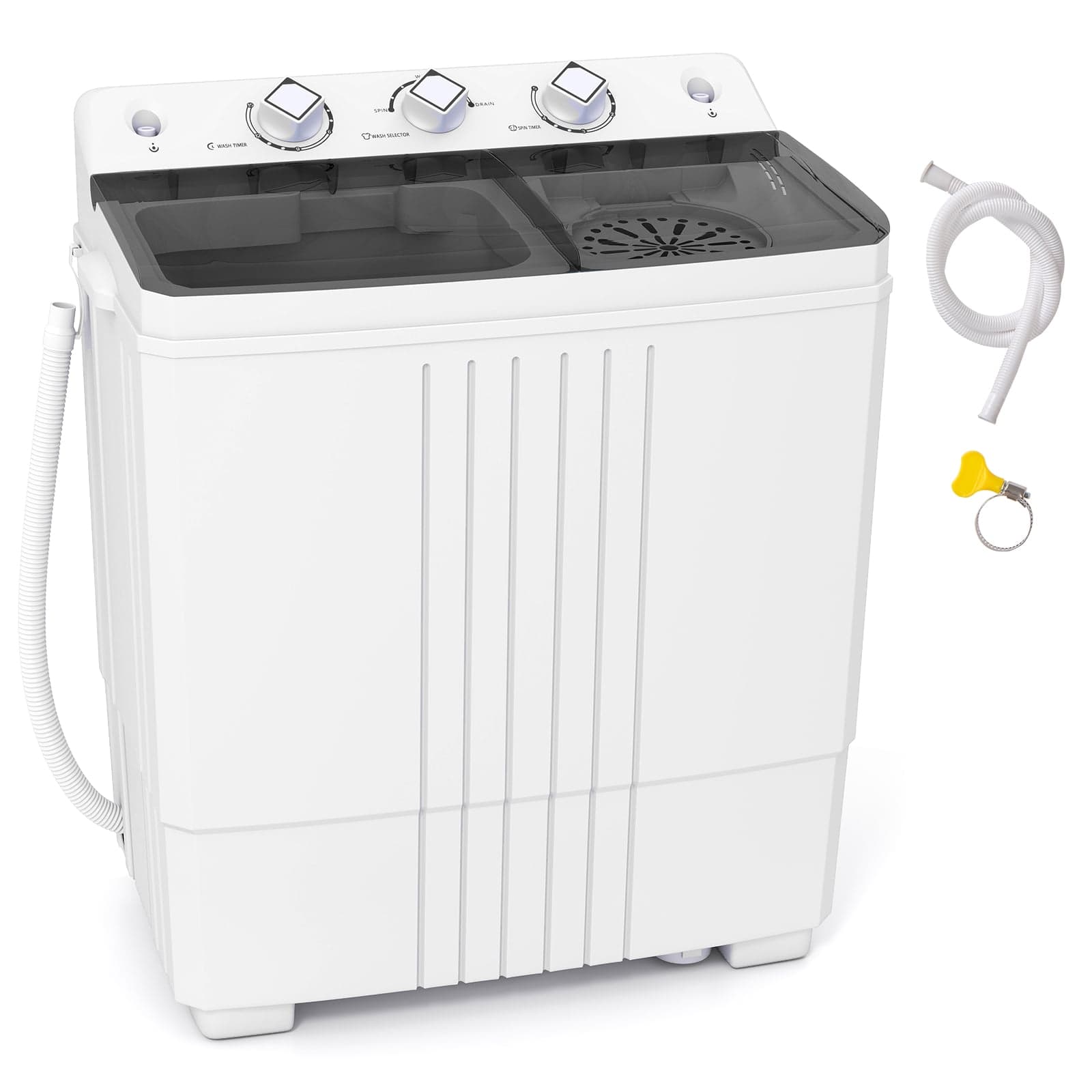 Gymax Portable Washing Machine 20 lbs Twin Tub Laundry Washer 12 lbs Washer