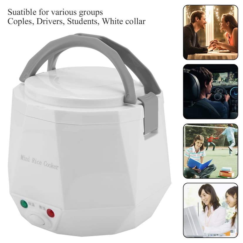Electric Rice Cooker, 12V 100W 1.3 L Portable Multifunctional Waterproof Surface Food Steamer for Car Home