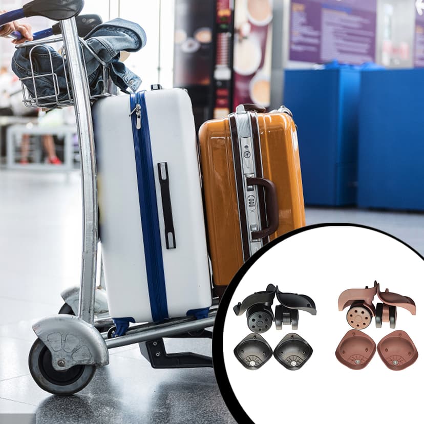 2 Pieces Luggage Wheels Nylon Portable Professional Suitcases Repairing Travel Tote Carry Suitcase Trolley Swivel Casters Repair Set Accessories Rose Gold