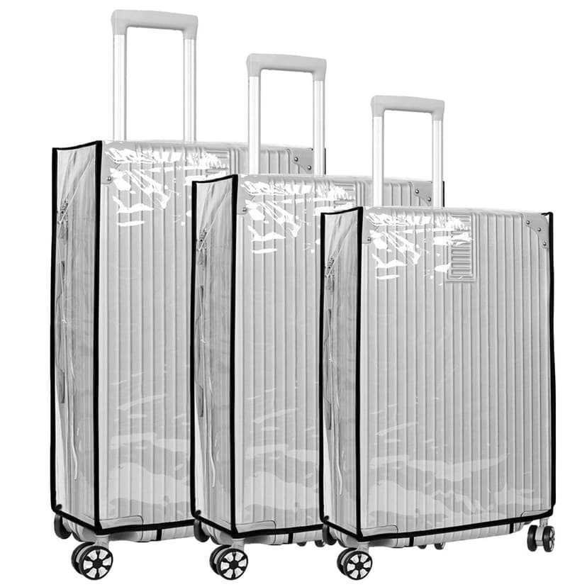 EASTIN 3Pcs PVC Luggage Cover Waterproof Clear Suitcase Cover Reusable Transparent Travel Luggage Protector Cover Wheeled Suitcase Dust Cover for Most 20/24/28inch Luggage