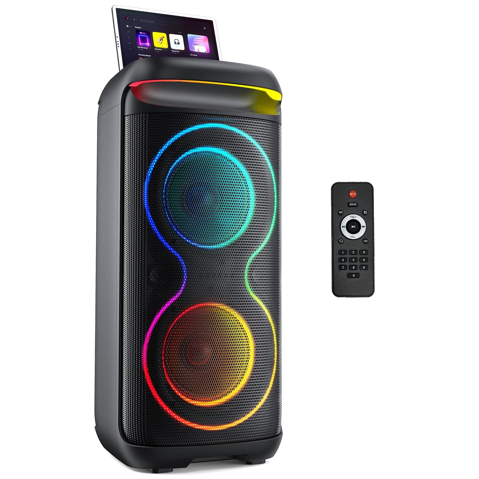 JYX Large Bluetooth Speaker, Portable Party Speaker with DJ Lights & Remote Control, Outdoor Partybox, T20
