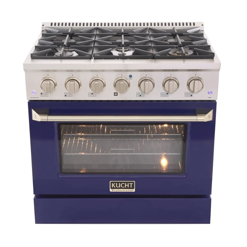 KUCHT Professional KUCHT Professional 36 in. 5.2 cu. ft. Propane Gas Range with Convection Oven and Blue Door