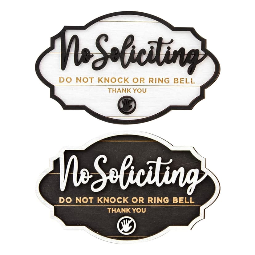 Wooden Wall Mounted Do Not Disturb and Doorbell Sign Set for Home Privacy and Quiet