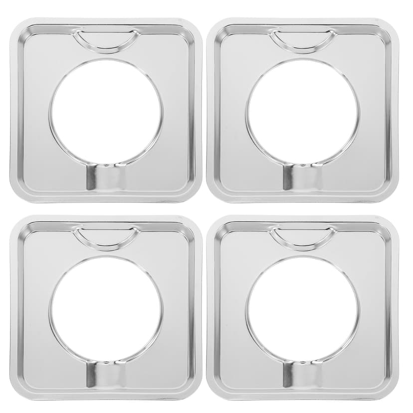 4pcs Square Gas Stove Drip Tray Spill Catcher For Burners 19cm Prevents Oil Splashes Keeps Stove Clean Removable For Gas Cooktops