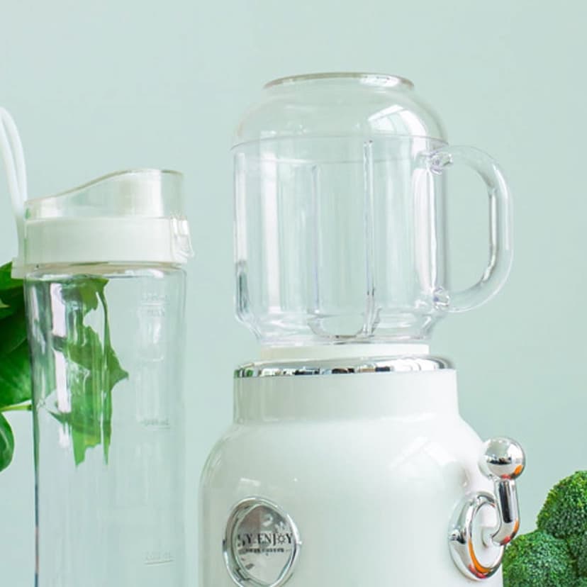 Mini Blender with Double Cup Retro Shake and Ice Crush Maker Countertop Juice Blender with Stainless Steel Blades CN Plug