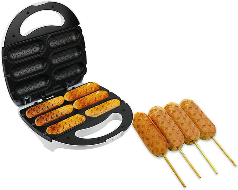 750W Waffle Corn Dog Maker, Hotdog Waffle Maker French Muffin Hot Dog Machine Non Stick Corn Dog Machine (US Plug 110V)