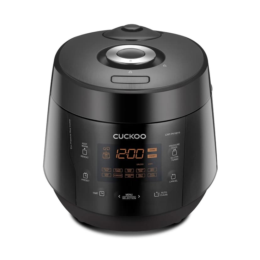 CUCKOO CRP-PK1001S | 10-Cup (Uncooked) Pressure Rice Cooker | 12 Menu Options, Made in Korea | Black