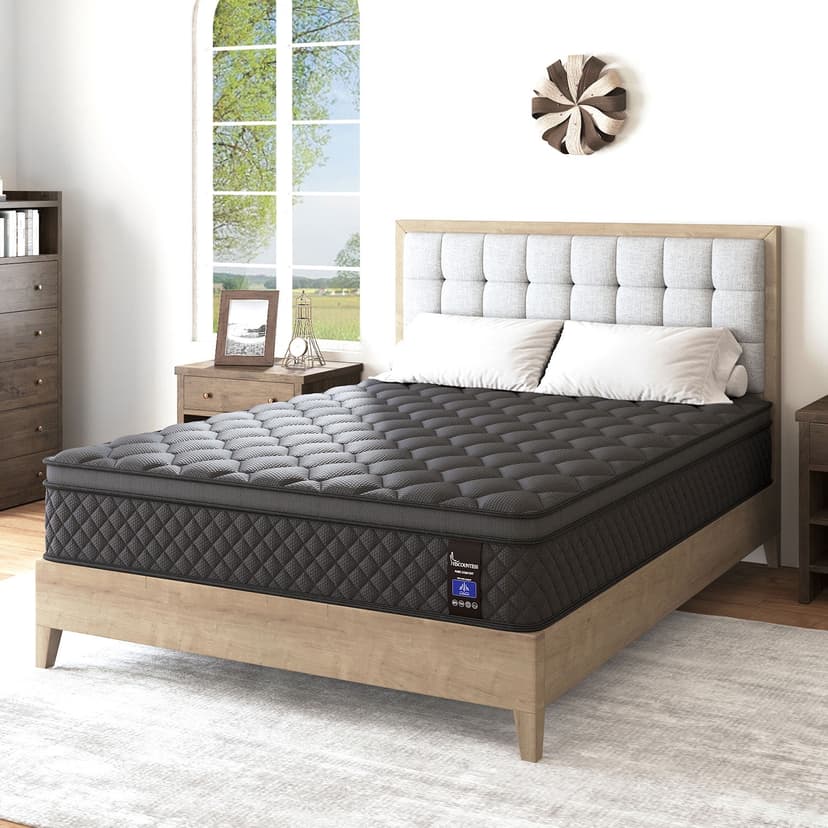 Viscountess Queen Mattress 12 Inch Gel Memory Foam Mattress in a Box Individual Pocket Spring Mattress with Motion Isolation and Pressure Relief CertiPUR-US, 203 L x 153 W x 30 H CM