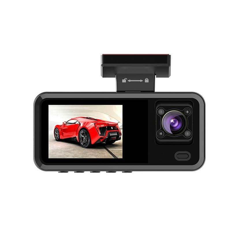 Estbridge 3 Channel 1080P Wifi Dash Cam 1080P +720P+480P Front Inside and Rear Triple Dash Camera App Control G-Sensor 24 Hours Parking Mode Loop Recording Night Vision