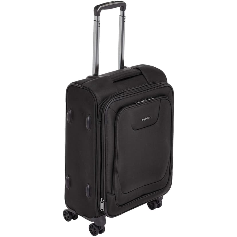 Basics Expandable Softside carry-On Spinner Luggage Suitcase With TSA Lock And Wheels - 23 Inch, Black