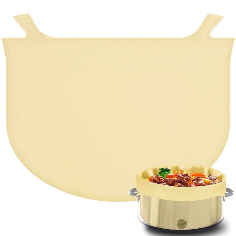 NUAHRHY Silicone Slow Cooker Liner Reusable Silicone Slow Cooker Insert Liner with Handle Leakproof Slow Cooker Silicone Insert Heat Resistant Slow Cookers Bag Liner Dishwasher Safe for 8QT Pot