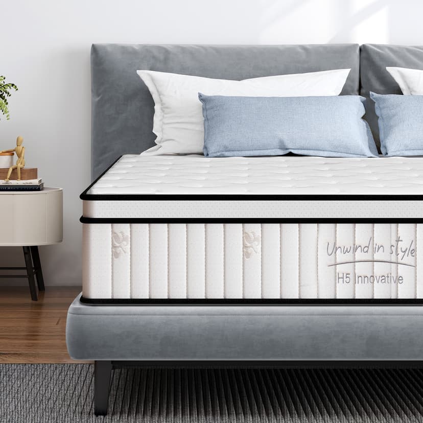 Full Mattress 8 Inch, Memory Foam Mattress with Pocket Spring, Soft & Comfortable Medium Firm