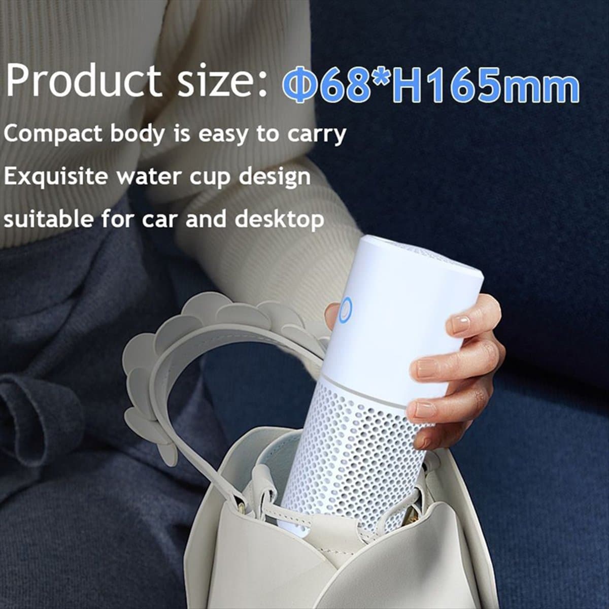 Mini Portable Air Purifier with HEPA Filter - Quiet Operation for Home,Office,Includes Customizable Aromatherapy Feature