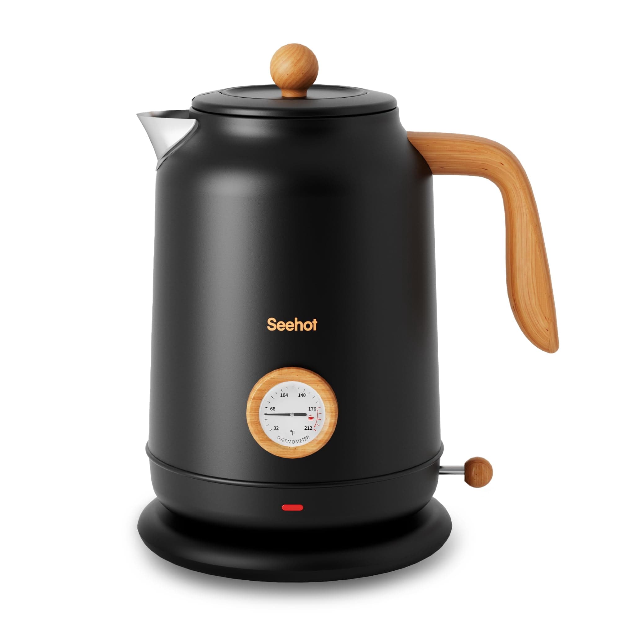 Seehot® 1.7L (57.oz) Electric Kettle with Thermometer, 1200W Large Electric Tea kettle with 304 Stainless Steel,Auto shut off,Hot water kettle El