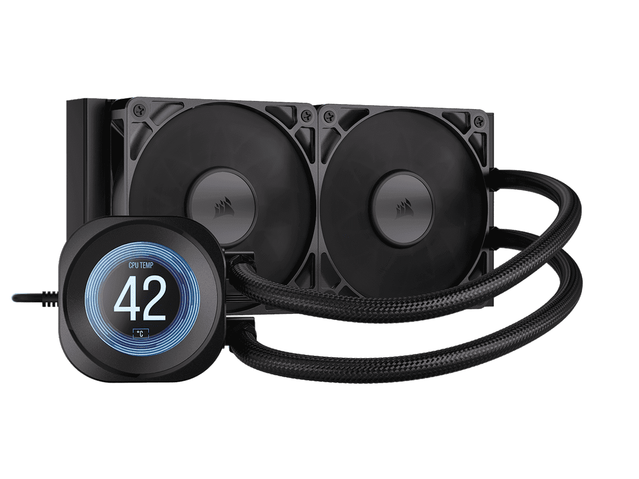CORSAIR NAUTILUS 240 RS LCD Liquid CPU Cooler – 2.1" IPS LCD Screen – RS120 Fans – 240/360mm Radiator – Fits Intel® LGA 1851/1700, AMD® AM5/AM4 – Simple Daisy-Chain Connections