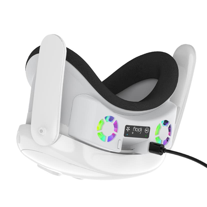 VR Face Pad Cover with Cooling Fan Comfortable VR Goggles Glasses Headband with RGB Light for Oculus Quest 3 VR Headset